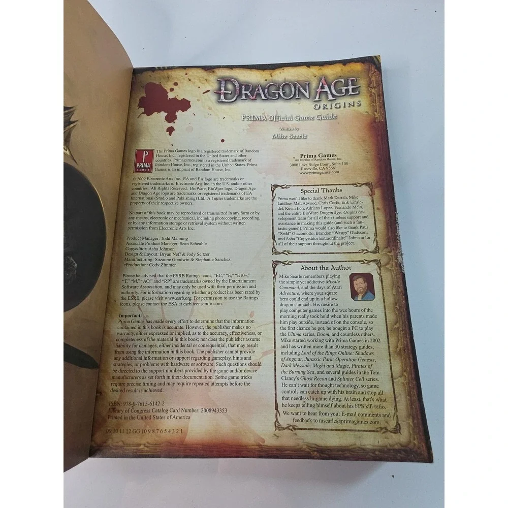 Dragon Age Origins Official Prima Game Guide Book Xbox 360 PS3 PC 2009‎